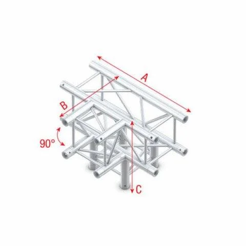 Truss Vierkant 4 weg T Stuk